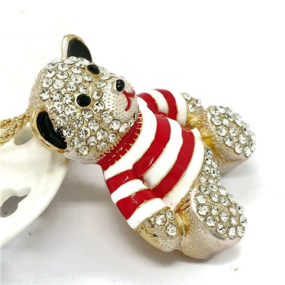 Teddy Bear with Sweater Pendant Brooch NWT- - Picture 2 of 3